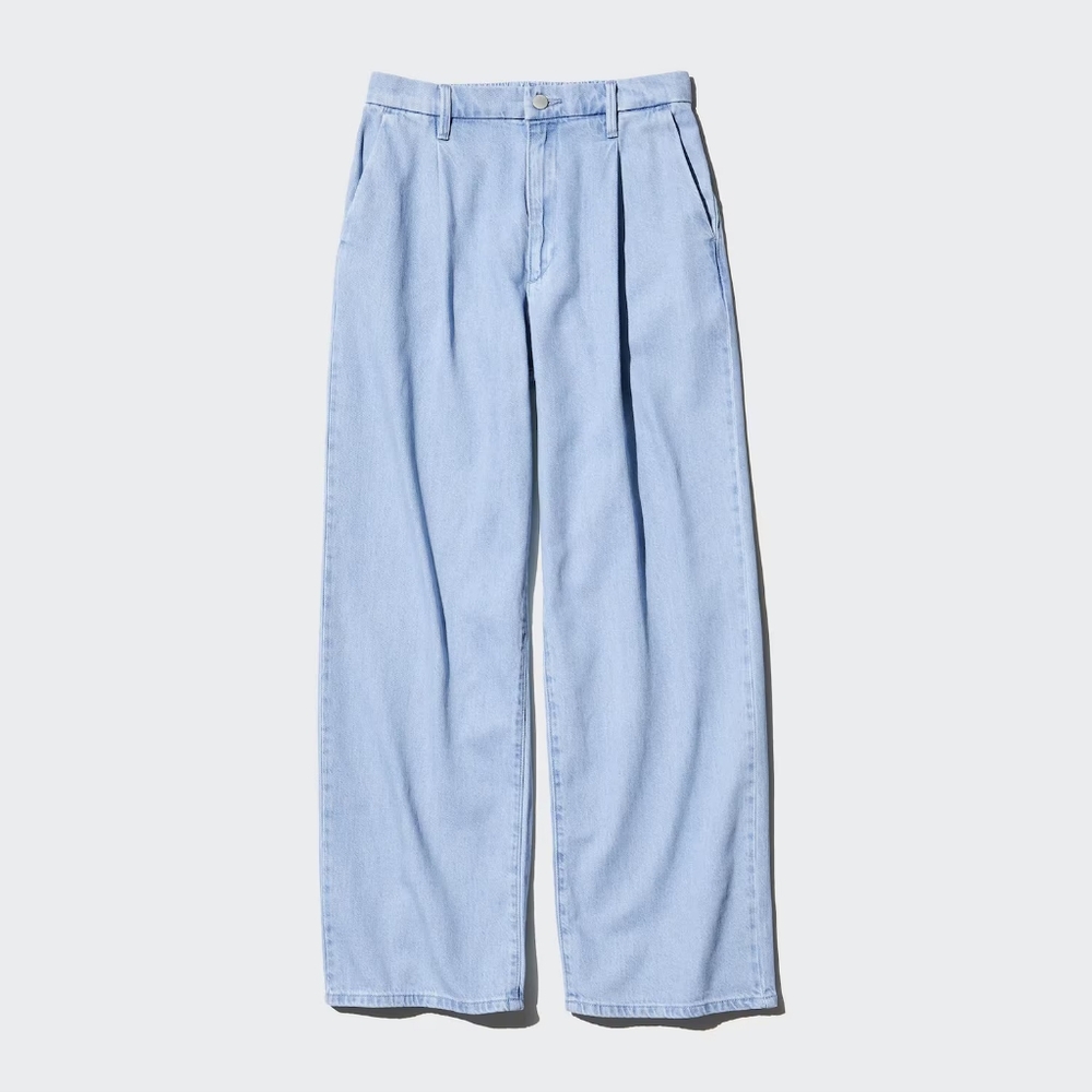 Uniqlo Drapey Pleated Denim Pants